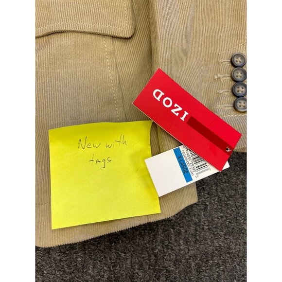 Izod Mens XL Corduroy Blazer Jacket Cedarwood Khaki Tan New With Tags - Picture 6 of 16
